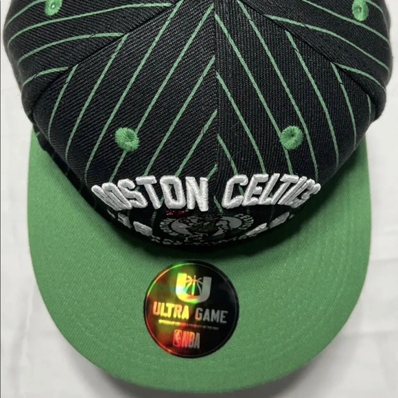 Unk Ultra Game Boston Celtics NBA Pin Striped Snapback Hat NWT - Picture 4 of 5